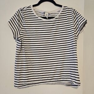 H&M Black and White Striped Short Sleeve Tee